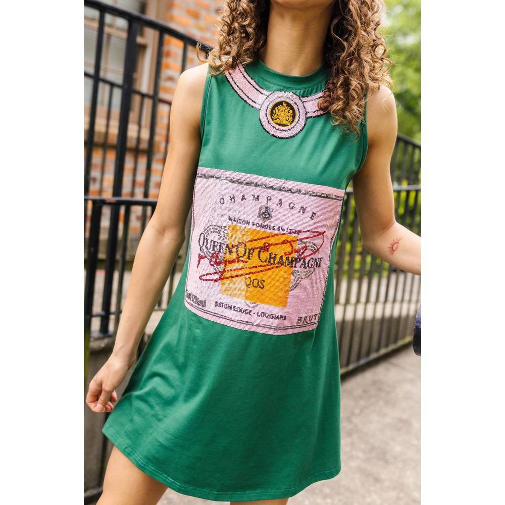 NEW QUEEN OF SPARKLES queen of champs tank dress in green